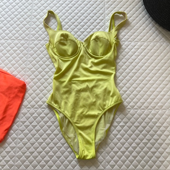 Versace Other - SALE Vintage Versace 1996 Bustier Swimsuit Neon Yellow